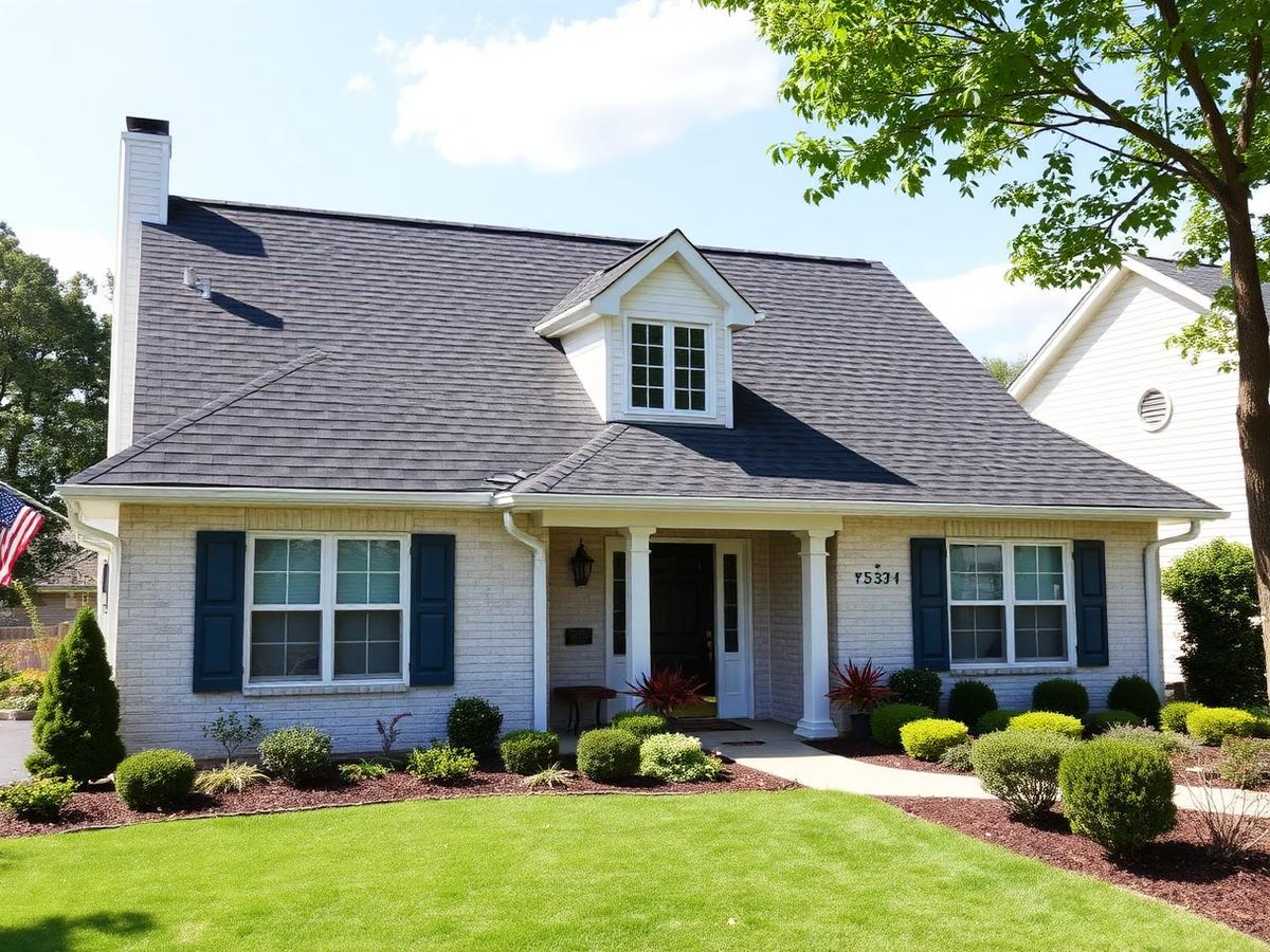 New architectural shingle roof after replacement