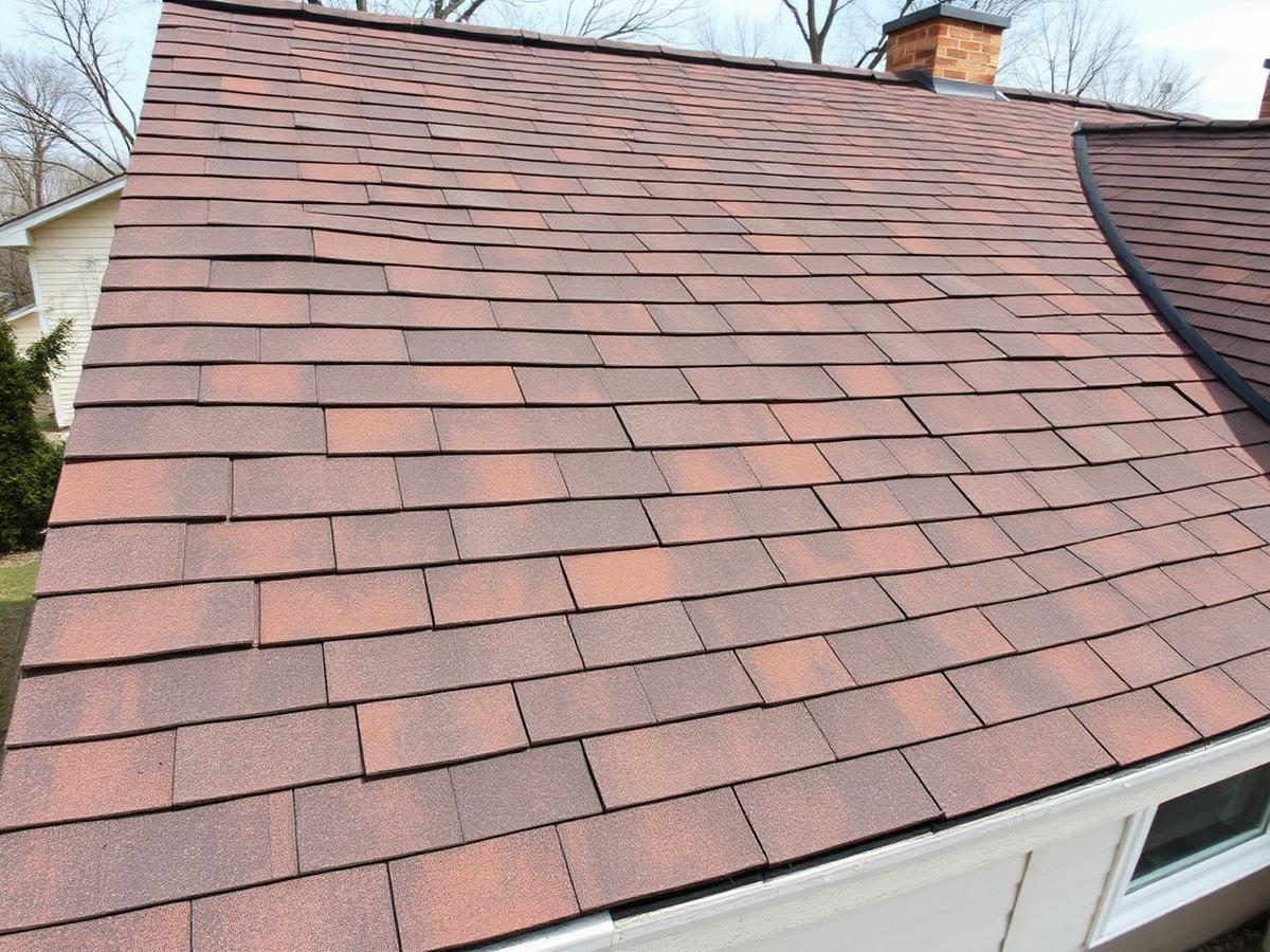 Aging worn shingle roof before replacement