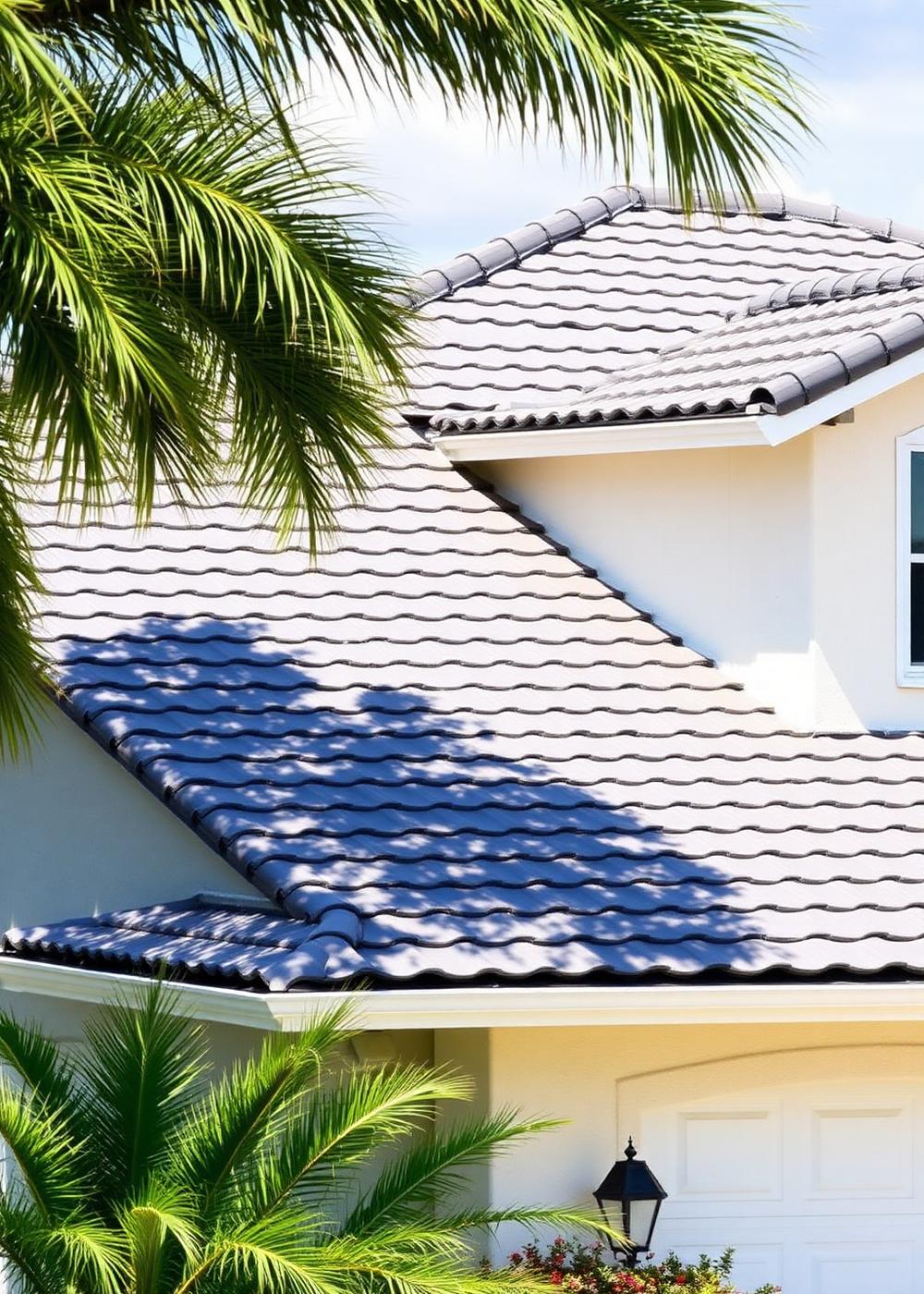 Completed tile roof detail on a Coral Springs home